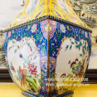 BÌNH TỨ GIÁC HỌA TIẾT TỨ QUÝ